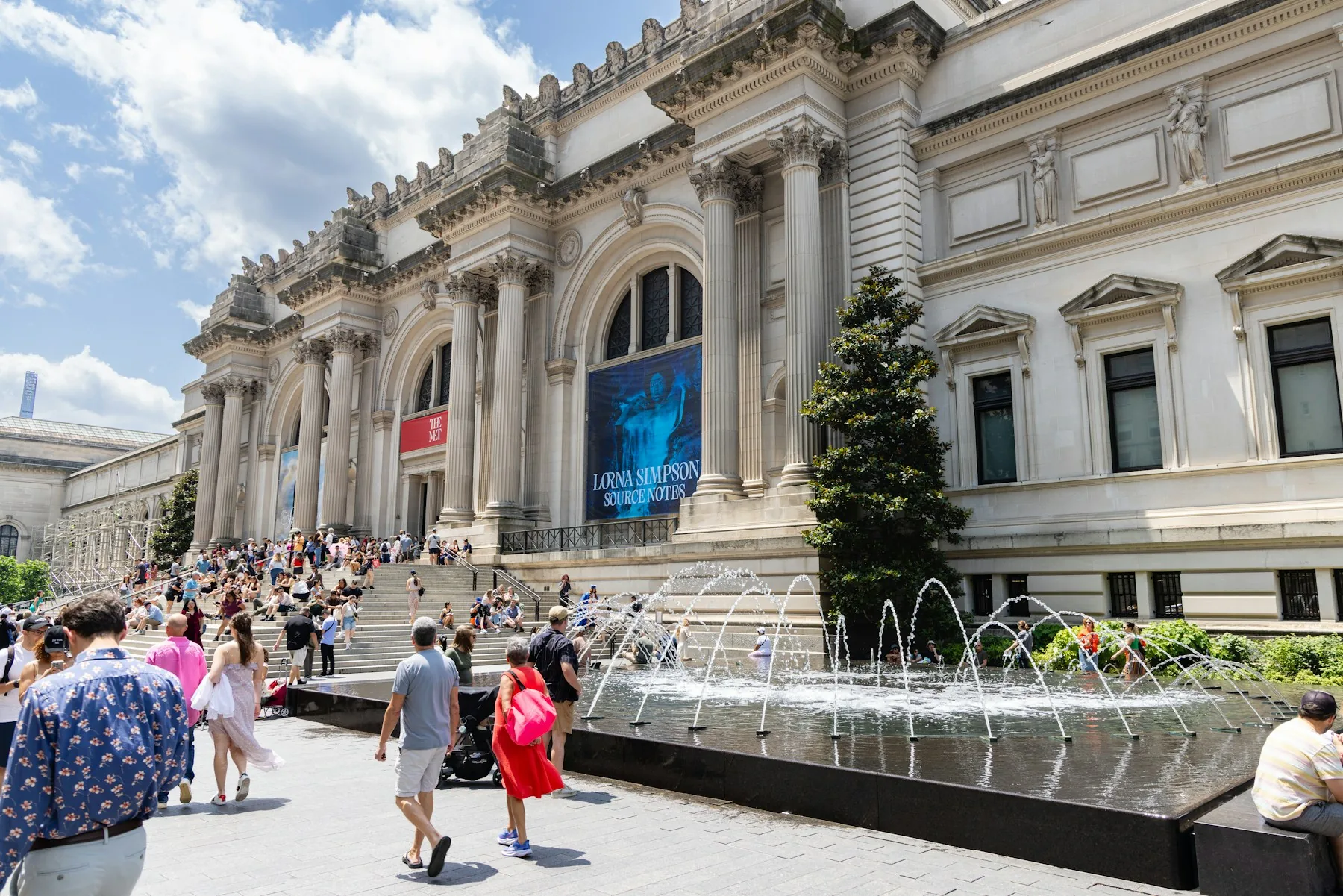 Visitors on the steps outside The Met Fifth Avenue.